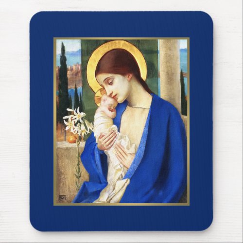 Madonna and Child Fine Art Christmas Gift  Mouse Pad