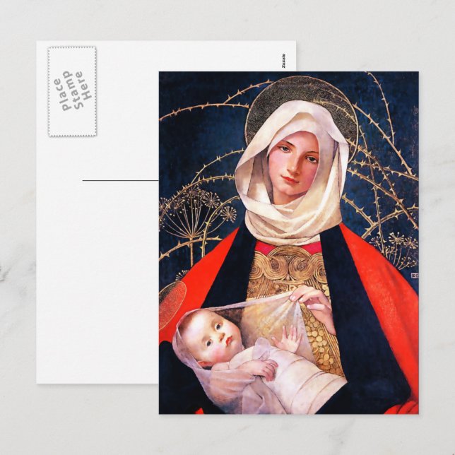 Madonna and Child. Fine Art Christmas Postcards (Front/Back)