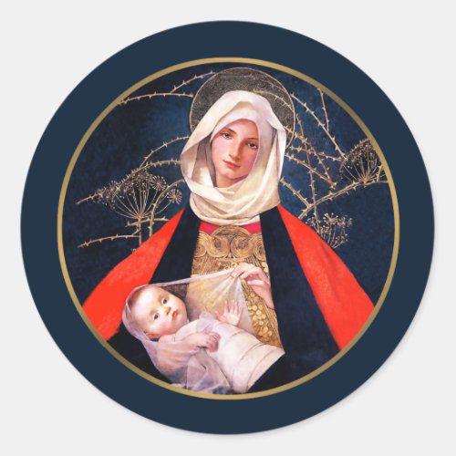 Madonna and Child Fine Art Christmas Stickers