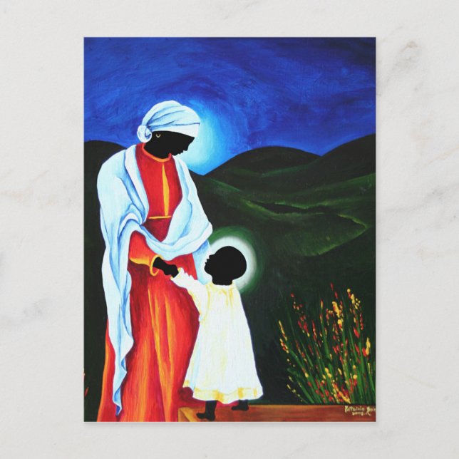 Madonna and child - First steps 2008 Postcard (Front)