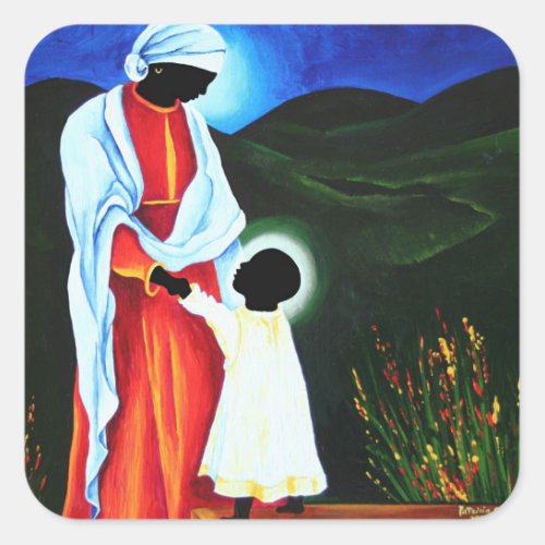 Madonna and child _ First steps 2008 Square Sticker