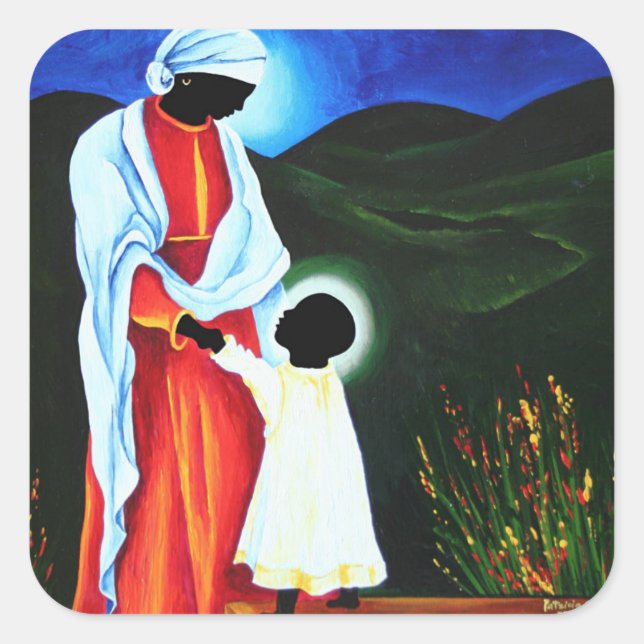 Madonna and child - First steps 2008 Square Sticker (Front)