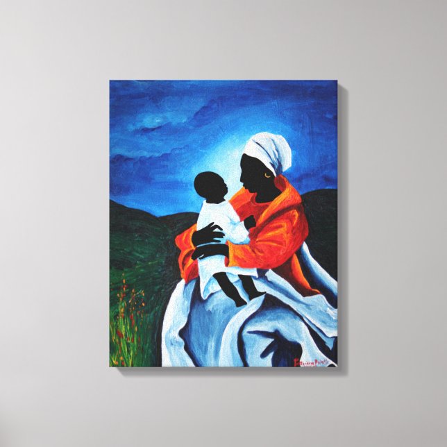 Madonna and child - First words 2008 Canvas Print (Front)
