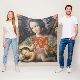 Madonna and Child Fleece Blanket