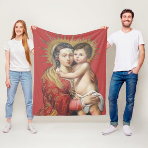 Madonna and Child Fleece Blanket