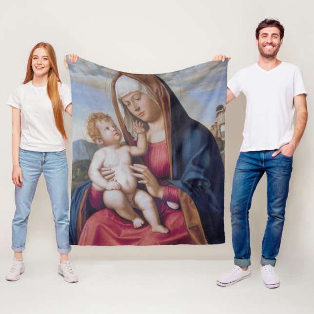 Madonna and Child Fleece Blanket (In Situ)