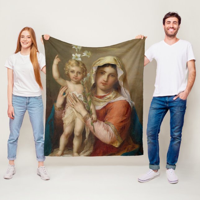 Madonna and Child Fleece Blanket (In Situ)