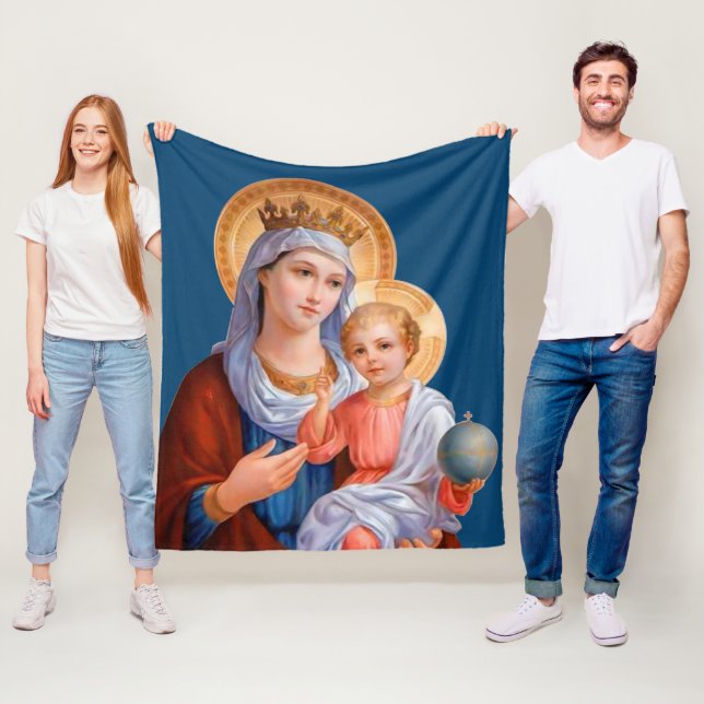 Madonna and Child Fleece Blanket (In Situ)