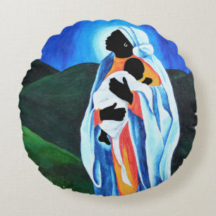Madonna and child - Hope for the world 2008 Round Pillow