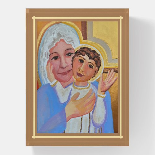 Madonna and Child Icon paperweight