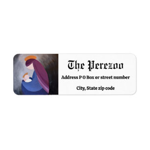 Madonna and Child image Label