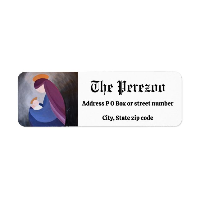 Madonna and Child image Label (Front)