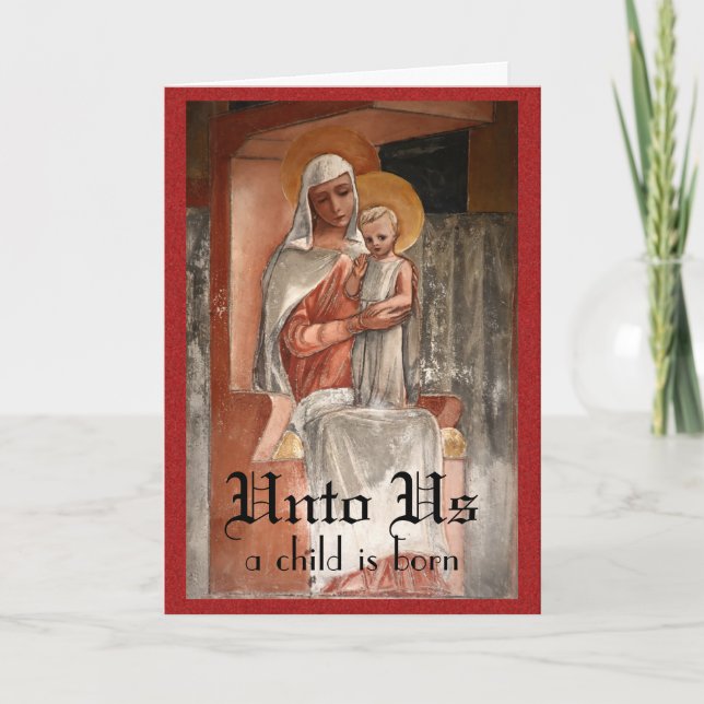 Madonna and Child Jesus Christmas Card (Front)