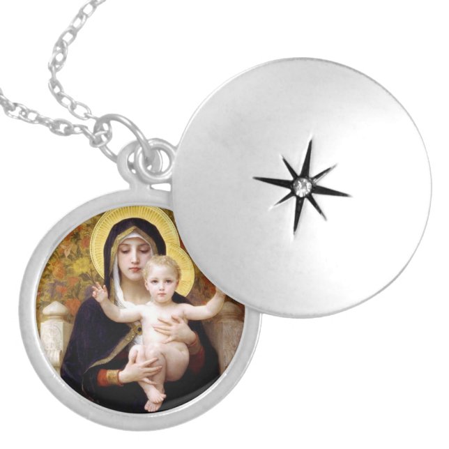 Madonna and child Jesus Locket Necklace (Front)