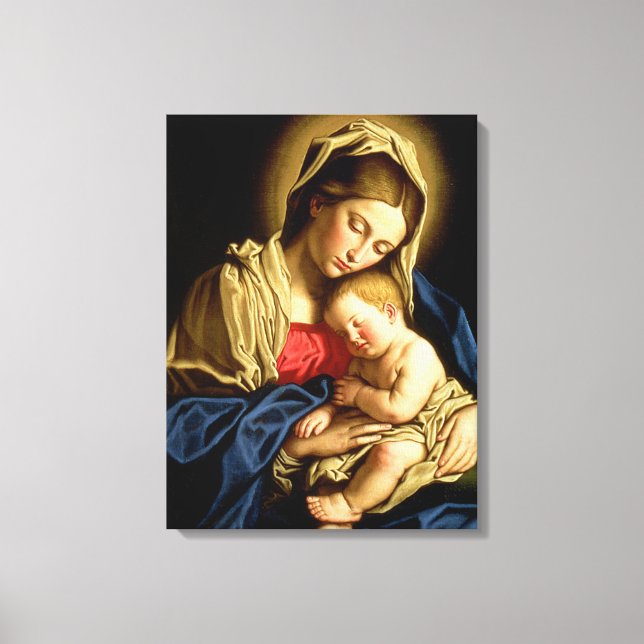 Madonna and Child Jesus - Sassoferrato Canvas Print (Front)