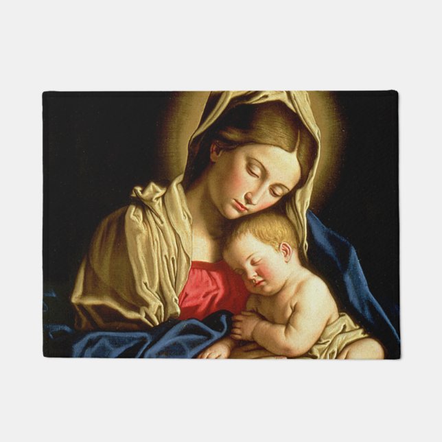 Madonna and Child Jesus - Sassoferrato Doormat (Front)