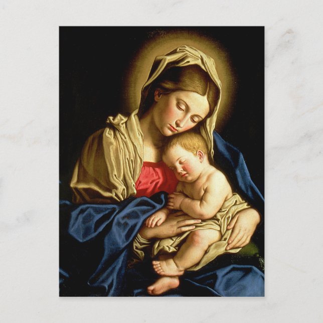 Madonna and Child Jesus - Sassoferrato Postcard (Front)