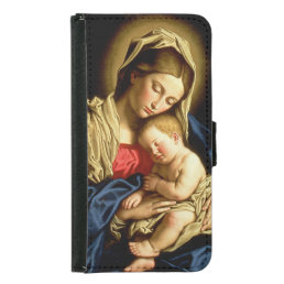 Madonna and Child Jesus - Sassoferrato Wallet Phone Case For Samsung Galaxy S5