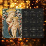 Madonna and Child Jesus Virgin Mary 2025 Calendar<br><div class="desc">Custom, black and faux gold, 2025 full year calendar, cool, thin, vintage fine art / christian / christianity / religious art lovers' yearly calendar magnet magnetic card, for any magnetic surface at home or office, featuring a beautiful adorable detailed vintage tempera on poplar panel painting, by an anonymous artist, of...</div>