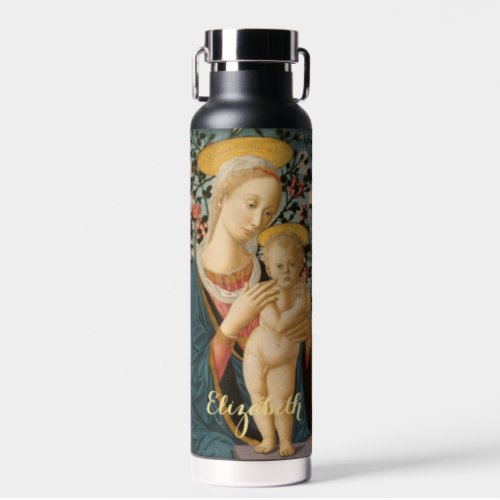 Madonna and Child Jesus Virgin Mary Vintage Art Water Bottle