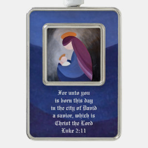 Madonna and Child - Luke 2:11 Framed Ornament