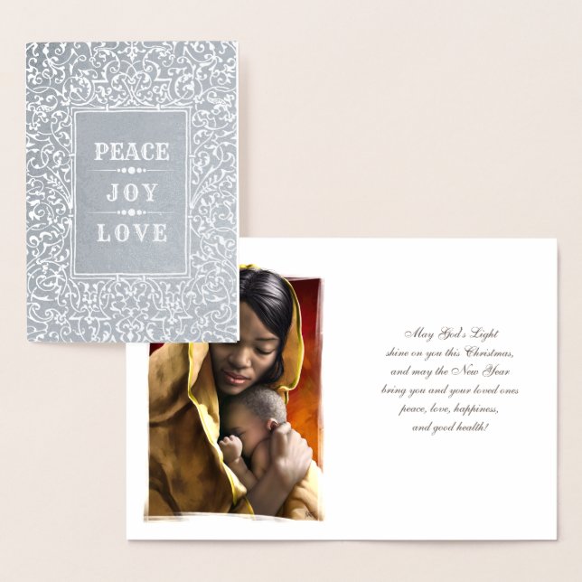 Madonna and Child Luxury Real Foil Christmas Cards (Display)