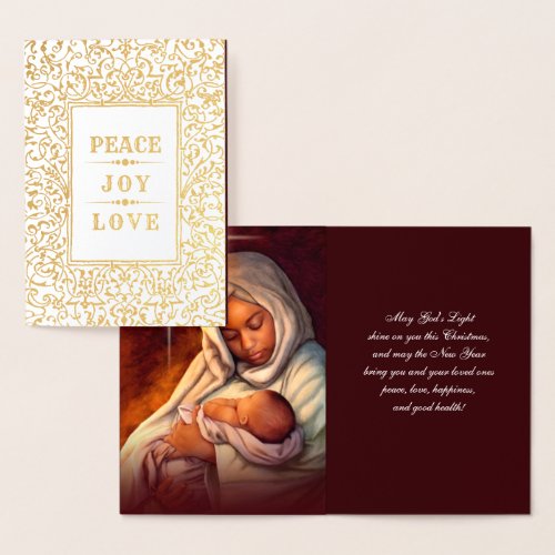 Madonna and Child Luxury Real Foil Christmas Cards