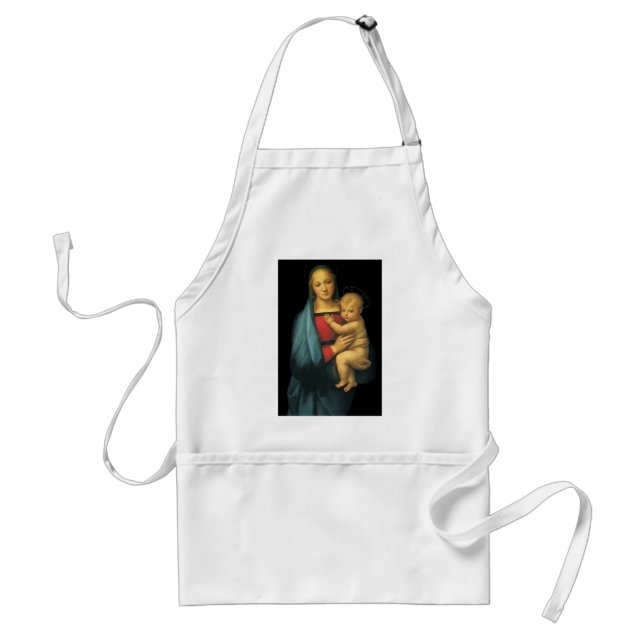 Madonna And Child, Madonna del Granduca by Raphael Adult Apron (Front)