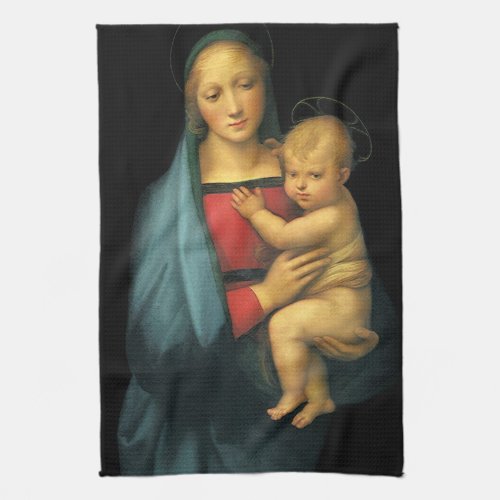 Madonna And Child Madonna del Granduca by Raphael Kitchen Towel