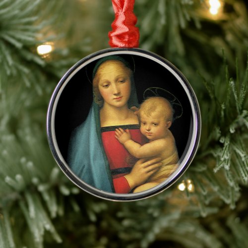 Madonna And Child Madonna del Granduca by Raphael Metal Ornament