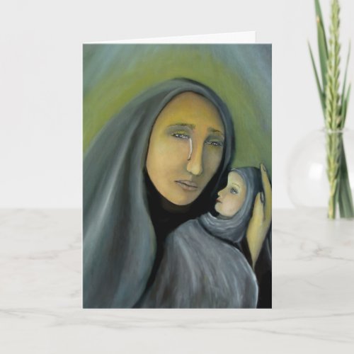 Madonna And Child Mary Jesus Religious Christmas Holiday Card