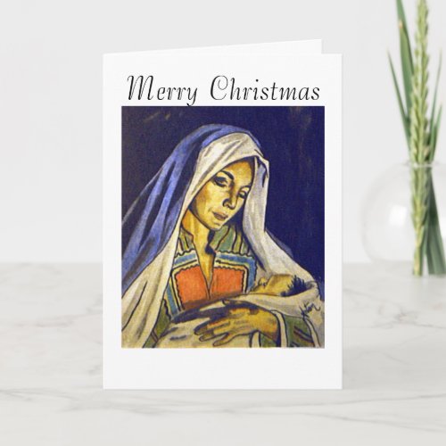 Madonna and Child Merry Christmas Holiday Card