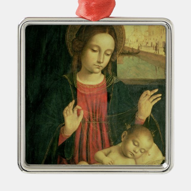 Madonna and Child Metal Ornament (Front)