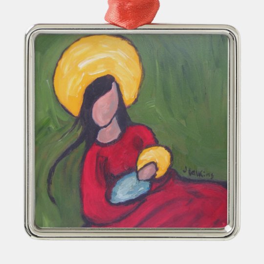 Madonna and Child Metal Ornament
