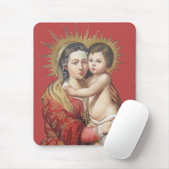 Madonna And Child Mouse Pad (With Mouse)