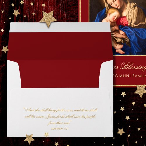 Madonna and Child Nativity Religious Christmas Envelope