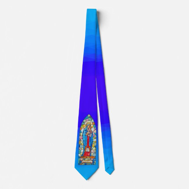 Madonna and Child Nativity Stained Glass Style Tie (Front)