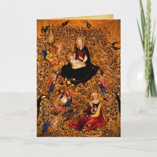 MADONNA AND CHILD OF ROSE BOWERANGELS Christmas Holiday Card