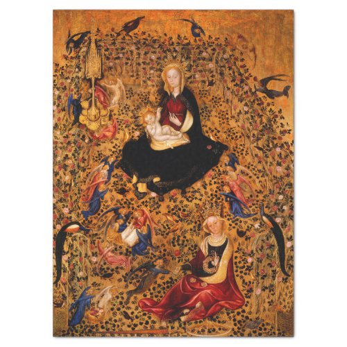 MADONNA AND CHILD OF ROSE BOWERANGELS Christmas Tissue Paper