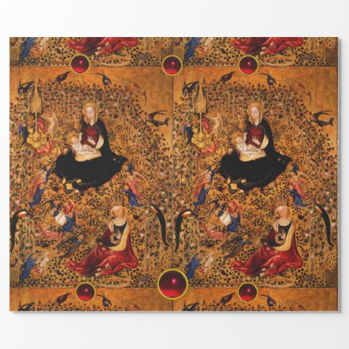 MADONNA AND CHILD OF ROSE BOWER WITH ANGELS WRAPPING PAPER