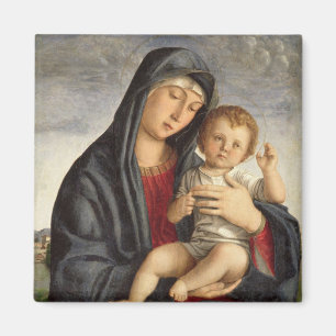 Madonna and Child (oil on panel) 2 Magnet