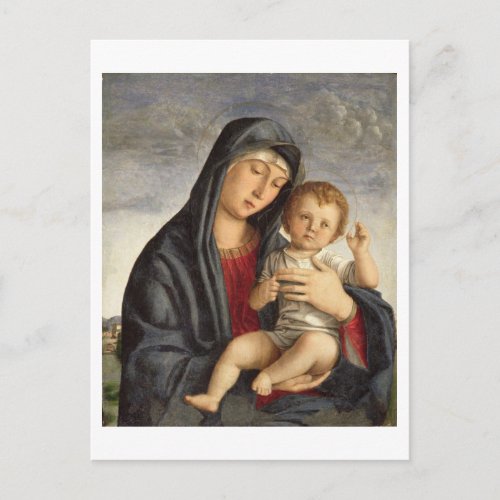 Madonna and Child oil on panel 2 Postcard