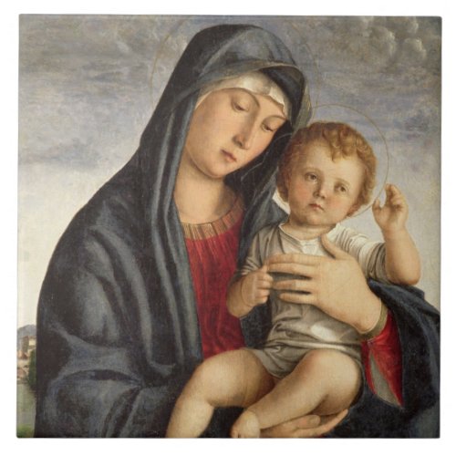 Madonna and Child oil on panel 2 Tile