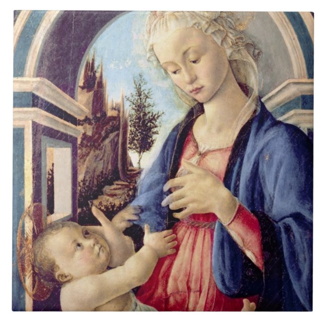 Madonna and Child (panel) 2 Ceramic Tile (Front)