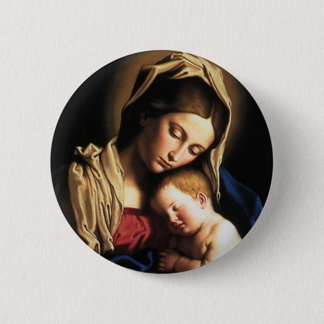 MADONNA AND CHILD PINBACK BUTTON (Front)
