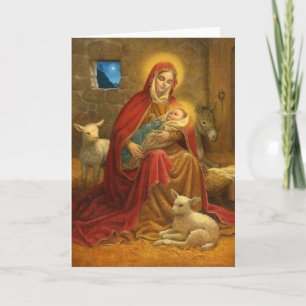 Madonna and Child Religious Christmas Card