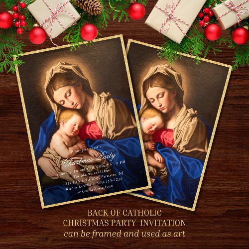Madonna and Child Religious Christmas Party Invitation