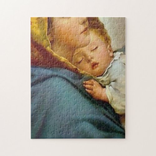 Madonna And Child Roberto Ferruzzi Jigsaw Puzzle