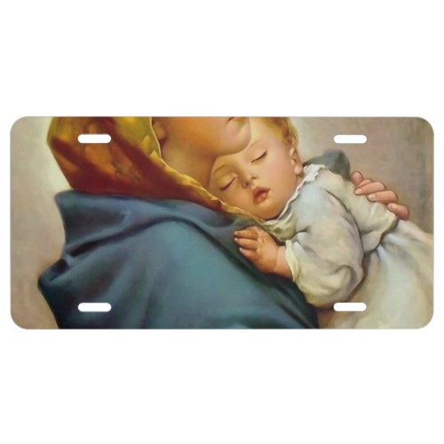 Madonna And Child Roberto Ferruzzi License Plate