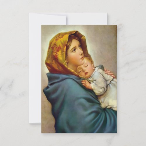 Madonna and Child Roberto Ferruzzi Madonnina Mary Thank You Card